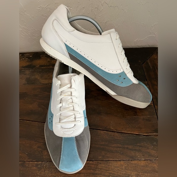 Original Penguin by Munsinger Harvey blue and white leather sneakers men’s 12 - Picture 1 of 13